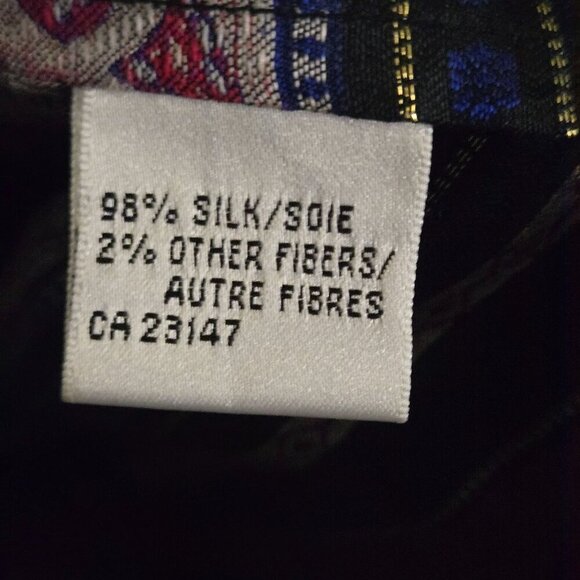 Talbots Vintage 100% Silk Asian Inspired Stunning Blazer Size 14 - Picture 12 of 12